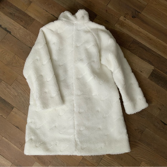 Nike Sportswear NWT White Icon Clash Long Sherpa Jacket Womens Size Large - Picture 10 of 14